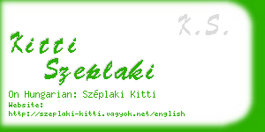 kitti szeplaki business card
